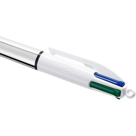 BIC Shine Bolígrafo 4 Colores Cuerpo Blanco/Plateado (Set de 12) BIC Shine Bolígrafo 4 Colores Cuerpo Blanco/Plateado (Set de 12)